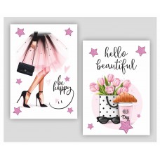 Декоративна листівка Hello Winter, картон 7 см на 10 см, 10 шт