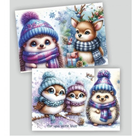Декоративна листівка Hello Winter, картон 7 см на 10 см, 10 шт Декоративна листівка Hello Winter, картон 7 см на 10 см, 10 шт