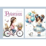 Декоративная открытка Little Princess, картон 7 см на 10 см
