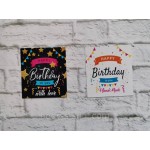 Бірка декоративна Happy Birthday чорна з білим, 4,5 см на 5 см