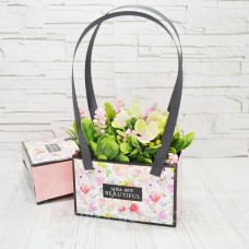 Флористична сумочка YOU ARE BEAUTIFUL, з ручкою, 16 см на 7 см на 10 см