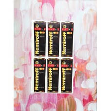 Наклейка на мило горілка Nemiroff чорна , 6 шт на аркуші