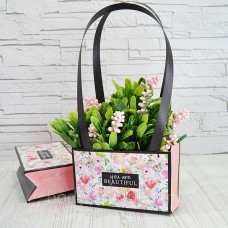 Флористична сумочка YOU ARE BEAUTIFUL, з ручкою 22 см на 11 см на 12 см