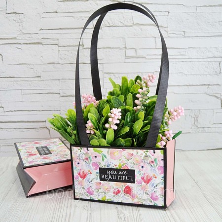 Флористична сумочка YOU ARE BEAUTIFUL, з ручкою 22 см на 11 см на 12 см