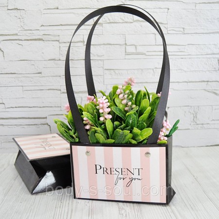 Флористична сумочка PRESENT FOR YOU з ручкою 16 см на 7 см на 10 см