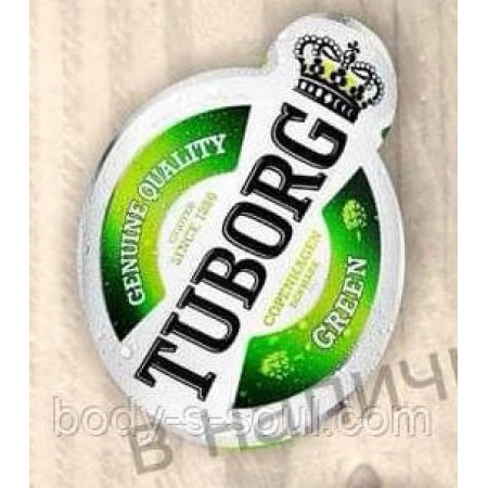 Наклейка для мила Пиво Tuborg, 5 етикеток на аркуші Наклейка для мила Пиво Tuborg, 5 етикеток на аркуші