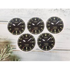 Наклейка Цыферблат Timex чорний розмір 4,6 см
