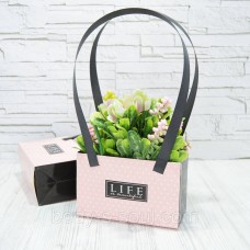 Флористична сумочка LIFE IS BEAUTIFUL з ручкою 22 см на 11 см висота 12 см